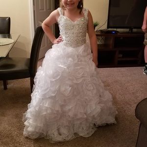 Girls white formal dress